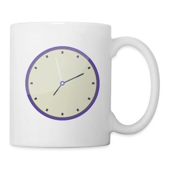 Uhr - Tasse - Weiß - Rechts