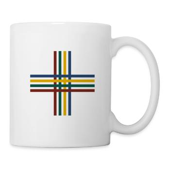Retro geometrisches Kreuz Kunstlinse - Tasse - Weiß - Rechts