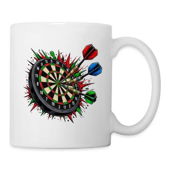 Dartboard Trefferfeuer - Tasse - Weiß - Rechts