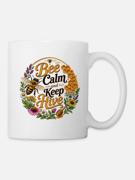Bee Calm: Keep Hive - Tasse - Weiß
