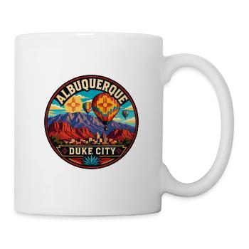 Albuquerque Duke City Heißluftballon-Abzeichen - Tasse - Weiß - Rechts