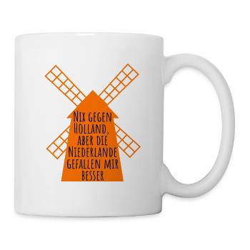 URLAUB HOLLAND, URLAUB NIEDERLANDE, FAN, ORANJE  - Tasse - Weiß - Rechts