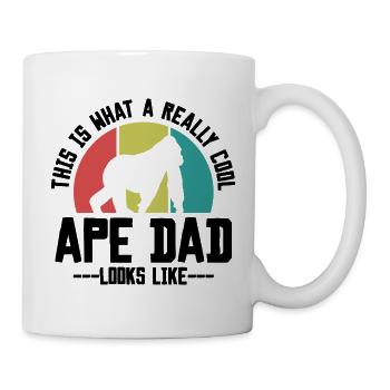 Affe Papa Spruch Retro Style - Tasse - Weiß - Rechts
