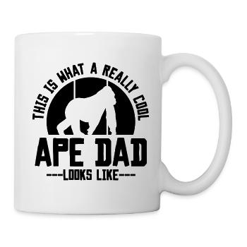 Affe Papa Spruch - Tasse - Weiß - Rechts