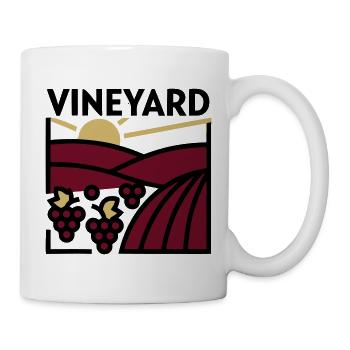 Weingut Landschaft Wappen Logo - Tasse - Weiß - Rechts
