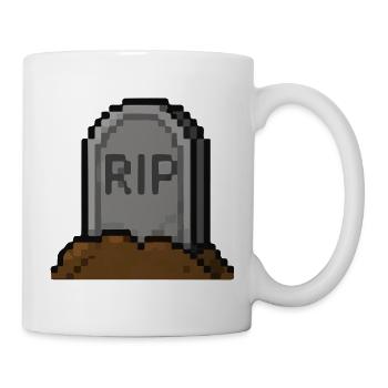 RIP Pixel Grabstein - Tasse - Weiß - Rechts