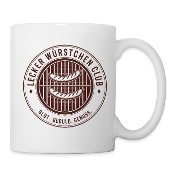 Würstchen Club Bratwurst Grillen JGA Grillmeister - Tasse - Weiß - Rechts