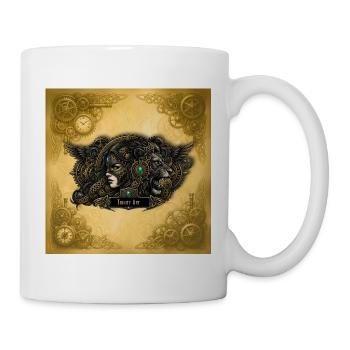 Steampunk-Löwin mit Juwelen - Tasse - Weiß - Rechts
