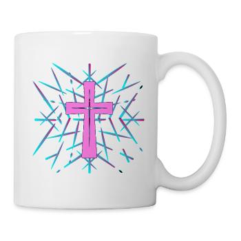 Kreuz Symbole Kirche - Tasse - Weiß - Rechts