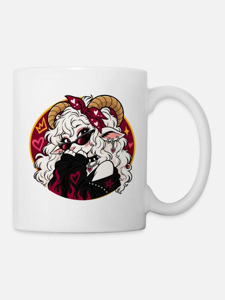 Shy Goth Goat Girl - Tasse - Weiß