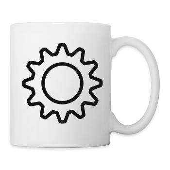 Industrial Gear Zahnradlinien-Ikone - Tasse - Weiß - Rechts