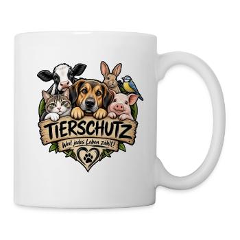 Tierschutz Tierliebe - Tasse - Weiß - Rechts