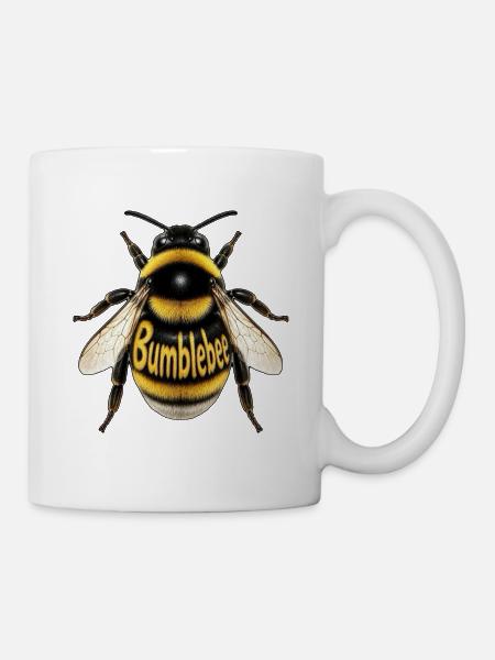 Bumblebee Typografie Illustration - Tasse - Weiß