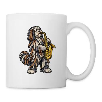 Bergamasker mit Saxophon - Tasse - Weiß - Rechts