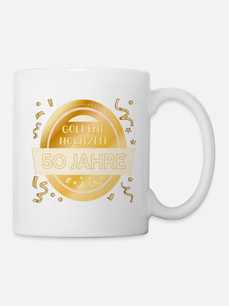 50 Jahre, Goldene Hochzeit - Tasse - Weiß