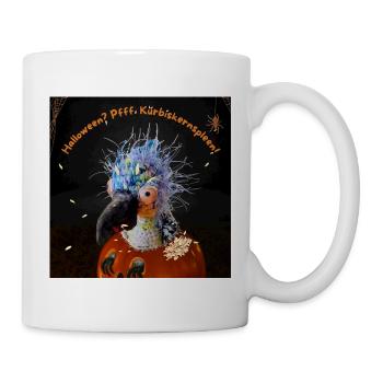 Krallo Kreisch™ im Kürbis-Knast Anti-Halloween - Tasse - Weiß - Rechts