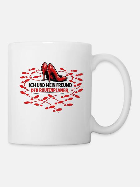 Ich und Mein Freund Der Routenplaner-funny Design - Tasse - Weiß