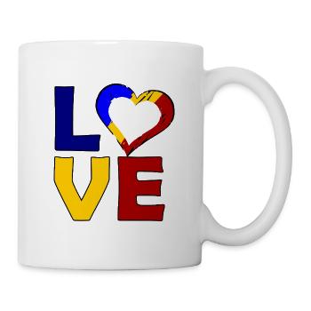 Liebe Herz Rumänien - Tasse - Weiß - Rechts
