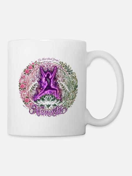 ​Du Bist Stark Genug Namaste  Yoga Kriegerin Motiv - Tasse - Weiß