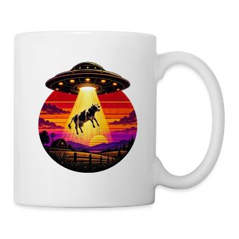 Kosmische Entführung Sonnenuntergangskuh - Tasse - Weiß - Rechts