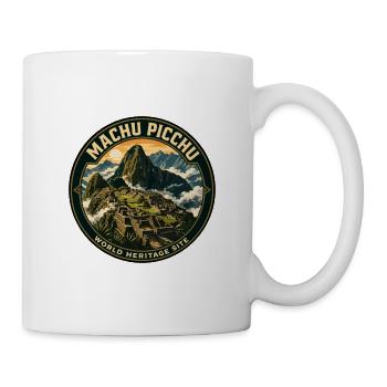 Machu Picchu Peru Vintage-Reiseabzeichen - Tasse - Weiß - Rechts