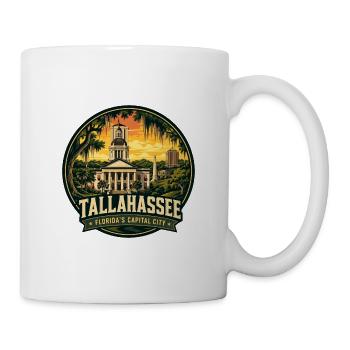 Tallahassee Floridas Capital City Retro-Abzeichen - Tasse - Weiß - Rechts