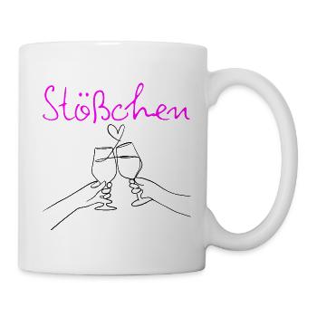 STÖßCHEN, PARTY, GESELLIGKEIT, DAYDRINKING 🥂🥂🥂 - Tasse - Weiß - Rechts
