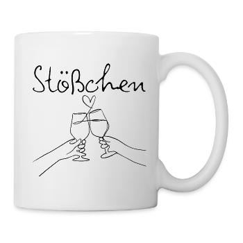 STÖßCHEN, PARTY, GESELLIGKEIT, DAYDRINKING 🥂🥂🥂 - Tasse - Weiß - Rechts