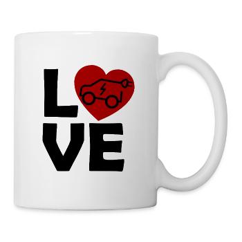 Elektroauto Herzliebe - Tasse - Weiß - Rechts