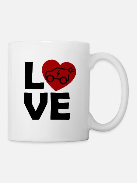 Elektroauto Herzliebe - Tasse - Weiß