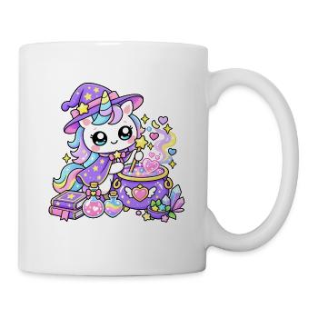 Feen-Regenbogenmagier-Einhorn - Tasse - Weiß - Rechts