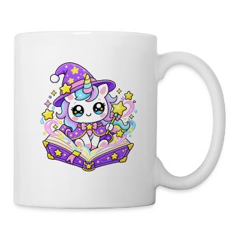 Magisches Einhorn und Sternen-Grimoire - Tasse - Weiß - Rechts