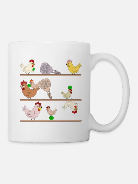 Hühnerstall Hühner Padel - Tasse - Weiß
