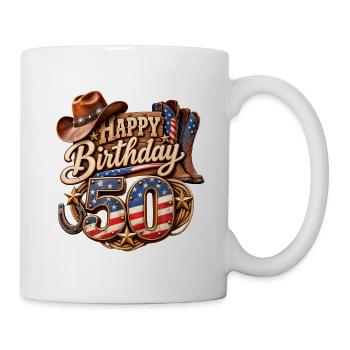 50. Geburtstag Western USA-Edition - Tasse - Weiß - Rechts
