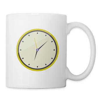 Uhr - Tasse - Weiß - Rechts