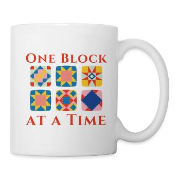 Ein Block nach dem anderen Patchwork - Tasse - Weiß - Rechts