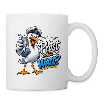 Prost oder Watt? Seemöwenkapitän - Tasse - Weiß - Rechts