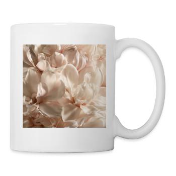 Rosy Pfingstrosenblätter - Tasse - Weiß - Rechts