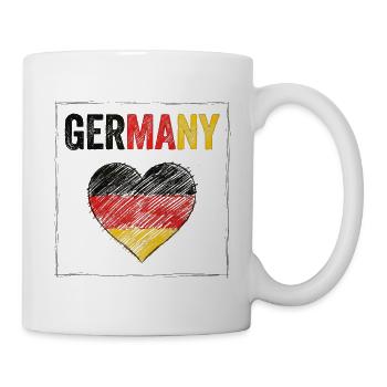 Deutschland Flagge Feiertag Deutschland Herz Deutsche Flagge - Tasse - Weiß - Rechts