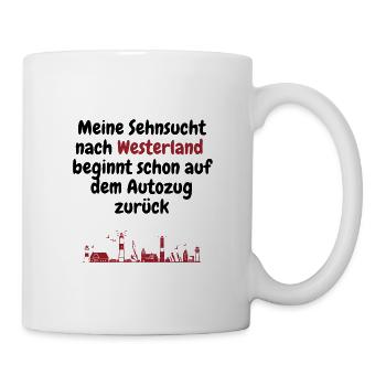 Sehnsucht nach Westerland beginnt auf den Autozug - Tasse - Weiß - Rechts