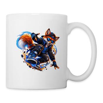 Neon Fuchs – Street Art - Tasse - Weiß - Rechts