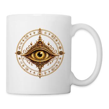 Allsehendes Auge Ornamentkreis - Tasse - Weiß - Rechts