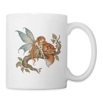 Waldfee im Traum auf dem Fuchs - Tasse - Weiß - Rechts