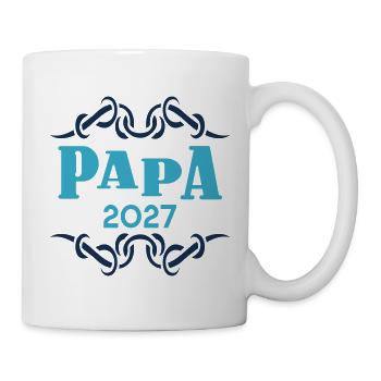 Papa 2027, Baby verkünden - Tasse - Weiß - Rechts