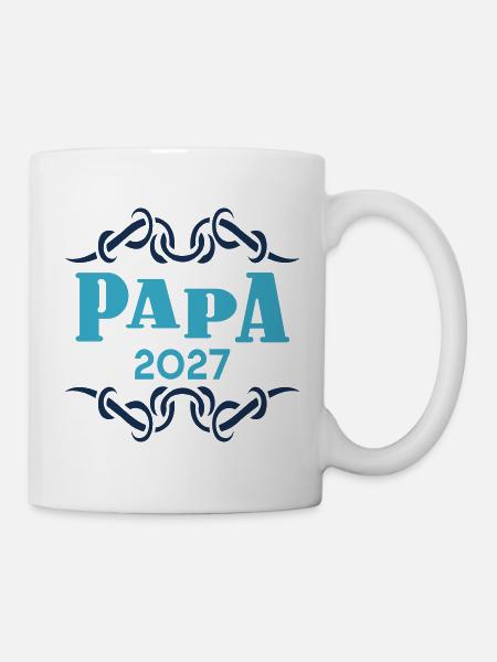 Papa 2027, Baby verkünden - Tasse - Weiß