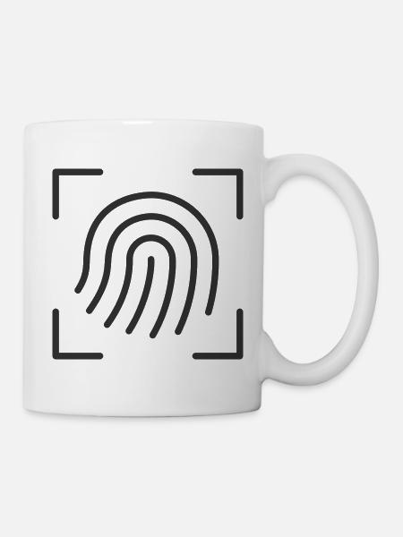 Fingerabdruckscan-Linien-Symbol - Tasse - Weiß