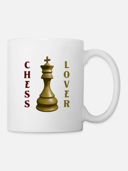 Goldener König Schachliebhaber-Tee - Tasse - Weiß
