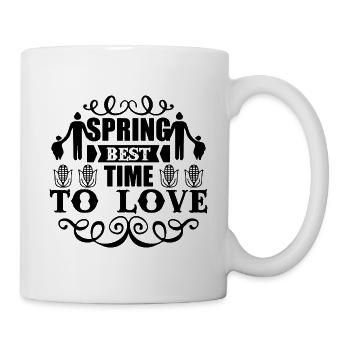 Spring Best Time To Love - Tasse - Weiß - Rechts