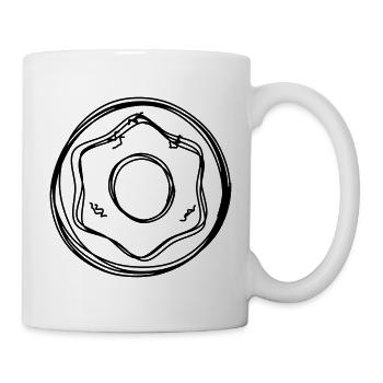 Donut handgezeichnet - Tasse - Weiß - Rechts