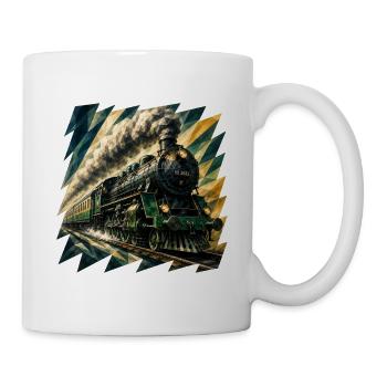 Dampfzug Prisma Collage - Tasse - Weiß - Rechts